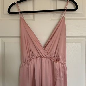 Full length satin wrap dress